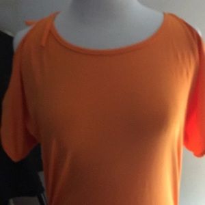 Orange cold shoulder top, Miselon, size medium